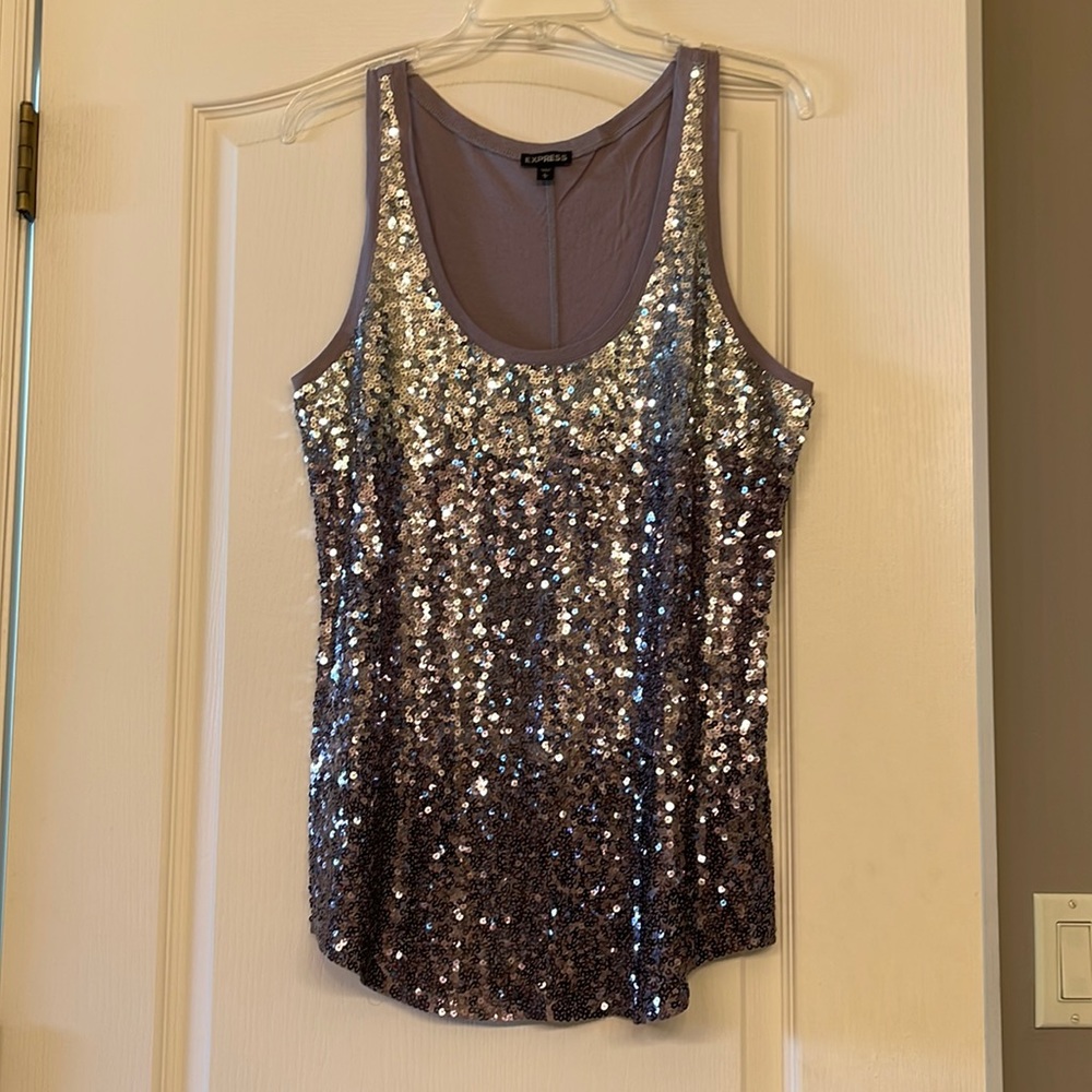Express sequin tank - L